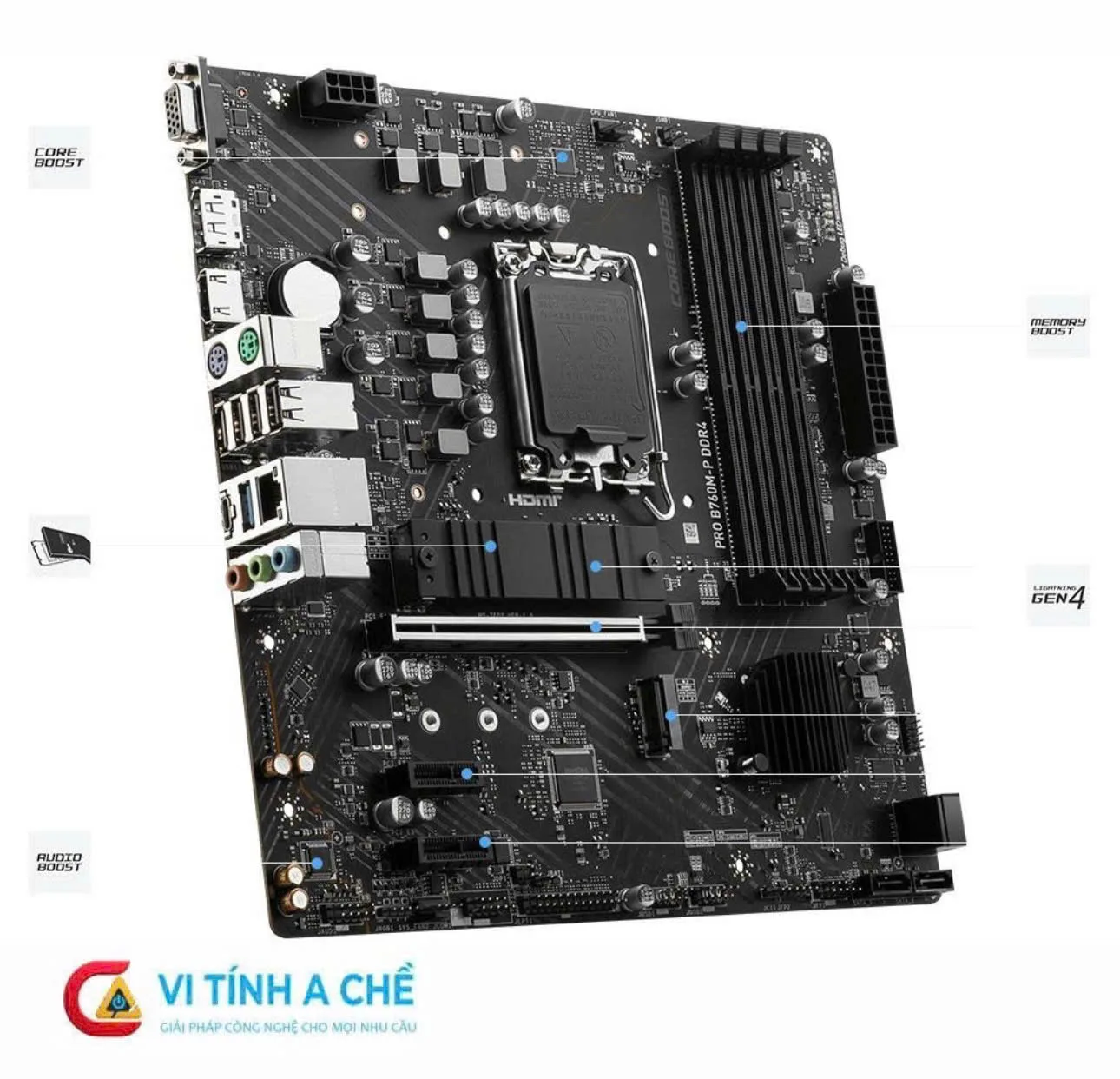 Mainboard Msi Pro B760M P – Chính Hãng Ddr5 4 Mainboard Msi Pro B760M P – Chính Hãng Ddr5 - Ảnh 4