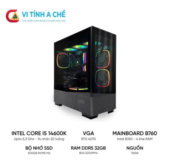 PC ĐỒ HỌA i5 14600K RTX 4070 Giá Tốt – Hiệu Năng Khủng