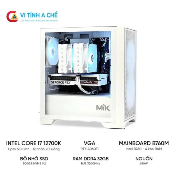 PC Đồ Họa i7 12700K RTX 4060Ti Chính Hãng giá tốt