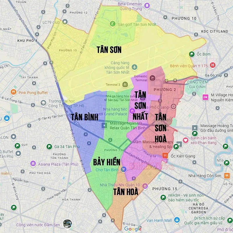 Bản Đồ Các Phường Quận Tân Bình