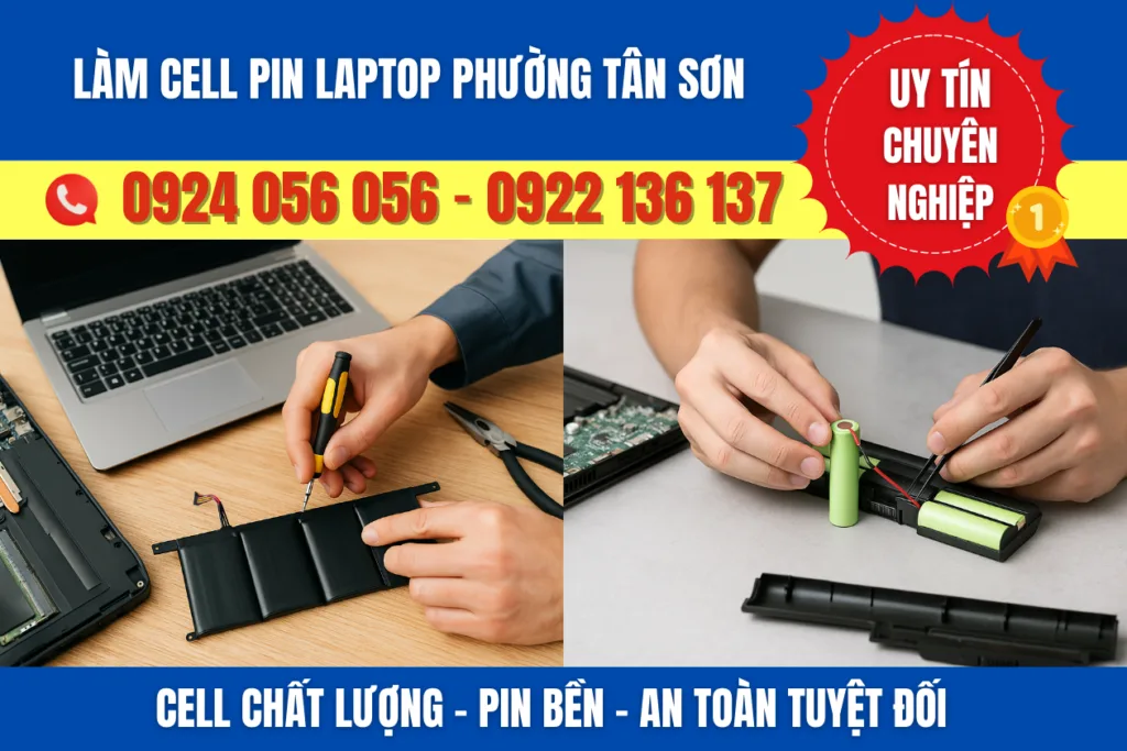 Làm Cell Pin Laptop Phường Tân Sơn | 99% Pin Ổn Định Sau Sửa 19 Làm Cell Pin Laptop Phường Tân Sơn