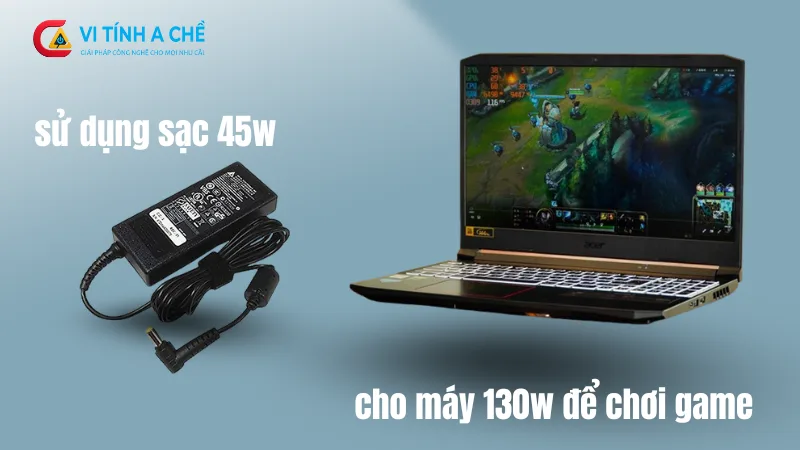Sử Dụng Sạc Laptop Không Đủ Công Suất