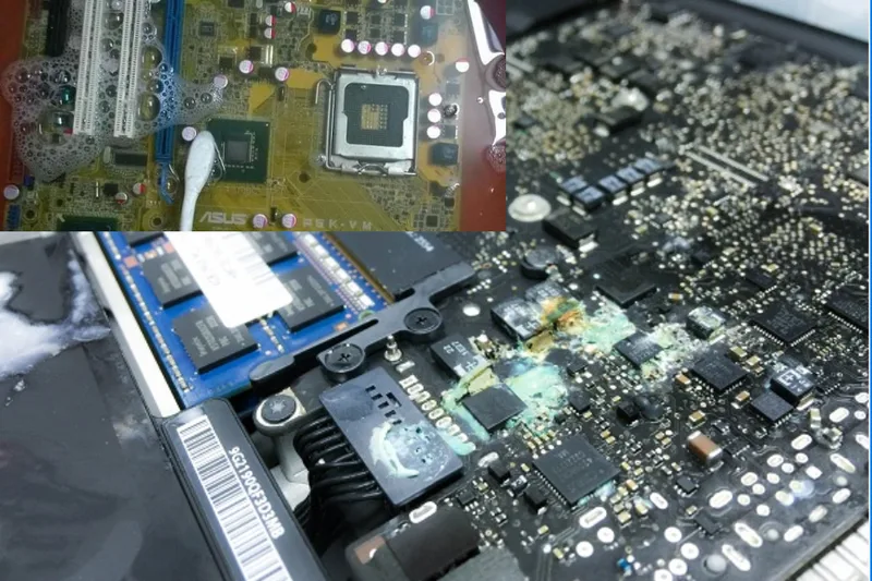 Laptop Vô Nước Vẫn Chạy Nhưng Hỏng Sau Đó: Nguyên Nhân Oxy Hóa Ngầm 2 Laptop Vô Nước Vẫn Chạy Nhưng Hỏng Sau Đó: Nguyên Nhân Oxy Hóa Ngầm