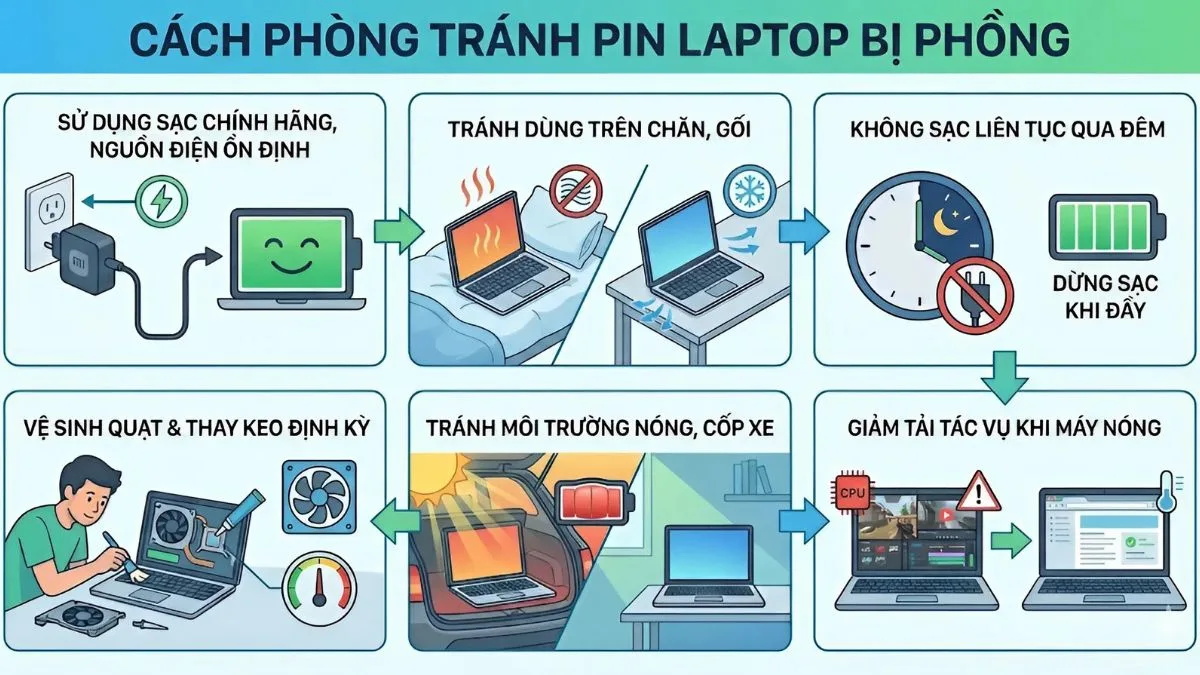Pin Laptop Bị Phồng Có Nguy Hiểm Không? Cảnh Báo Rủi Ro Cháy Nổ