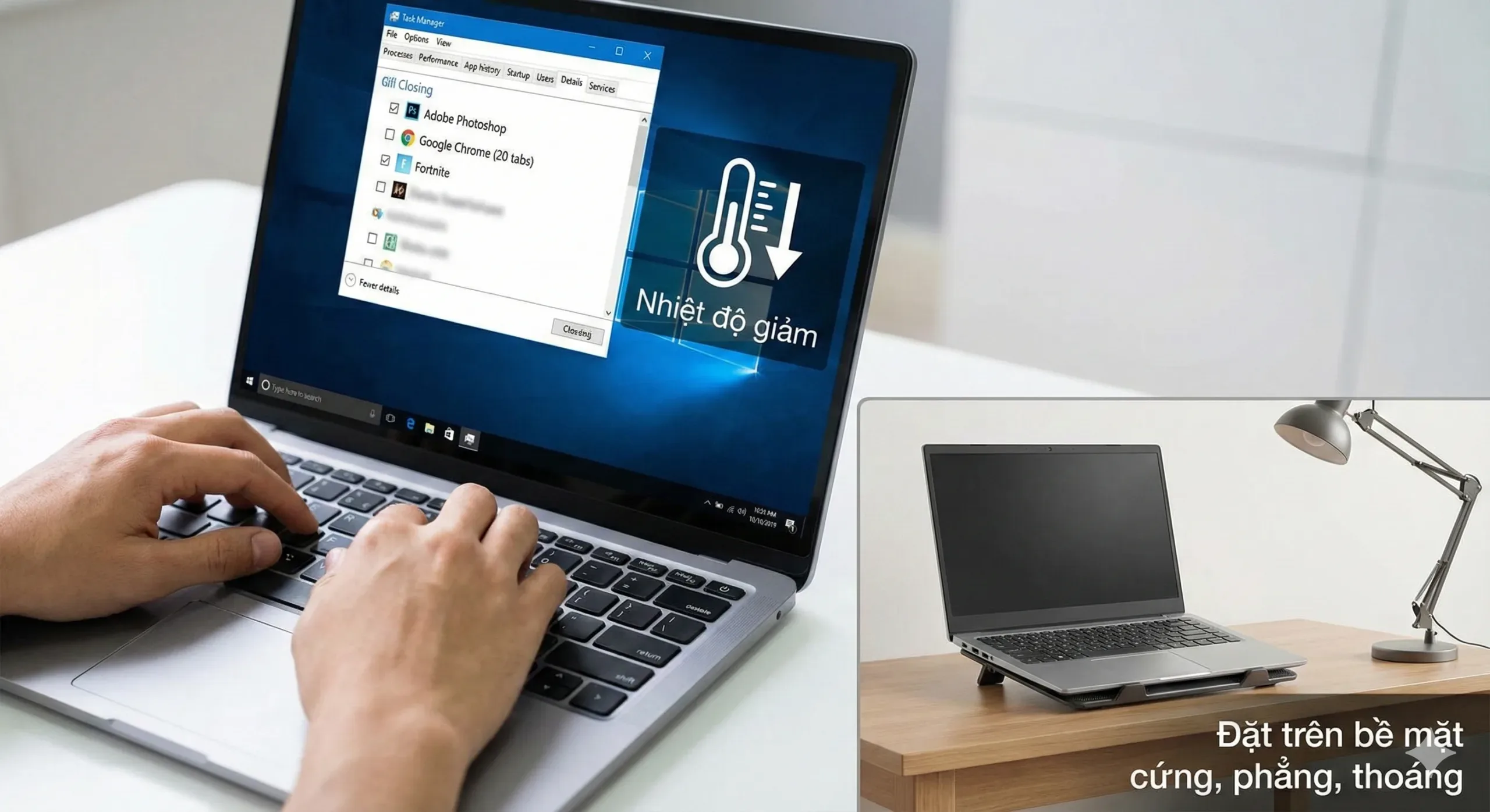 Đặt Laptop Đúng Giúp Máy Tản Nhiệt Tốt Hơn