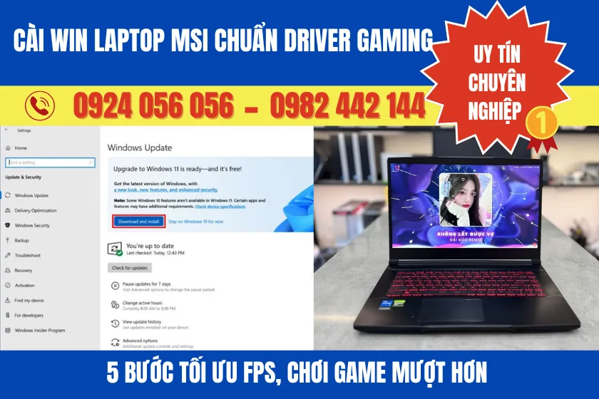 Cài Win Laptop Msi Chuẩn Driver Gaming