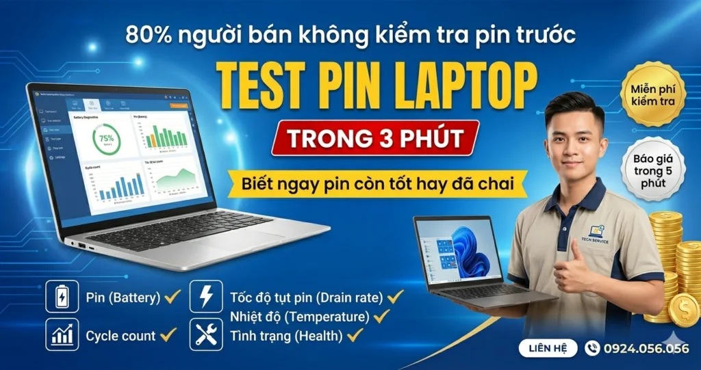 Test Pin Laptop Cũ Nhanh Và Chính Xác