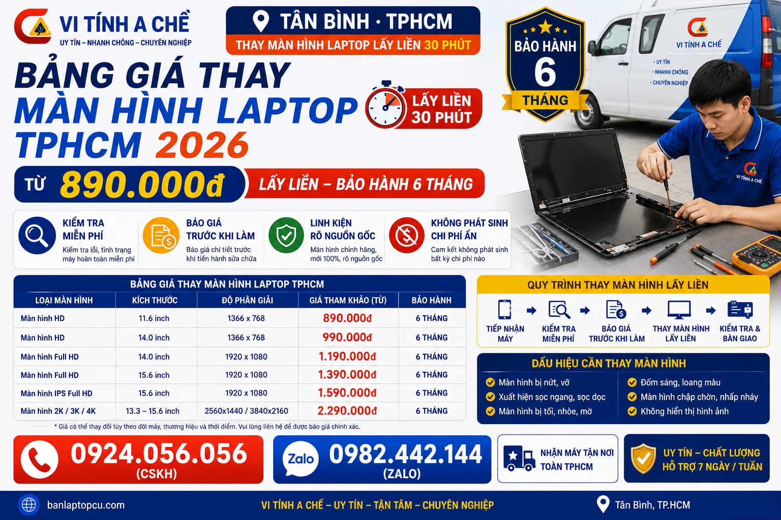 Bảng Giá Thay Màn Hình Laptop Tphcm – Vi Tính A Chề 1 Thay Màn Hình Laptop Tphcm