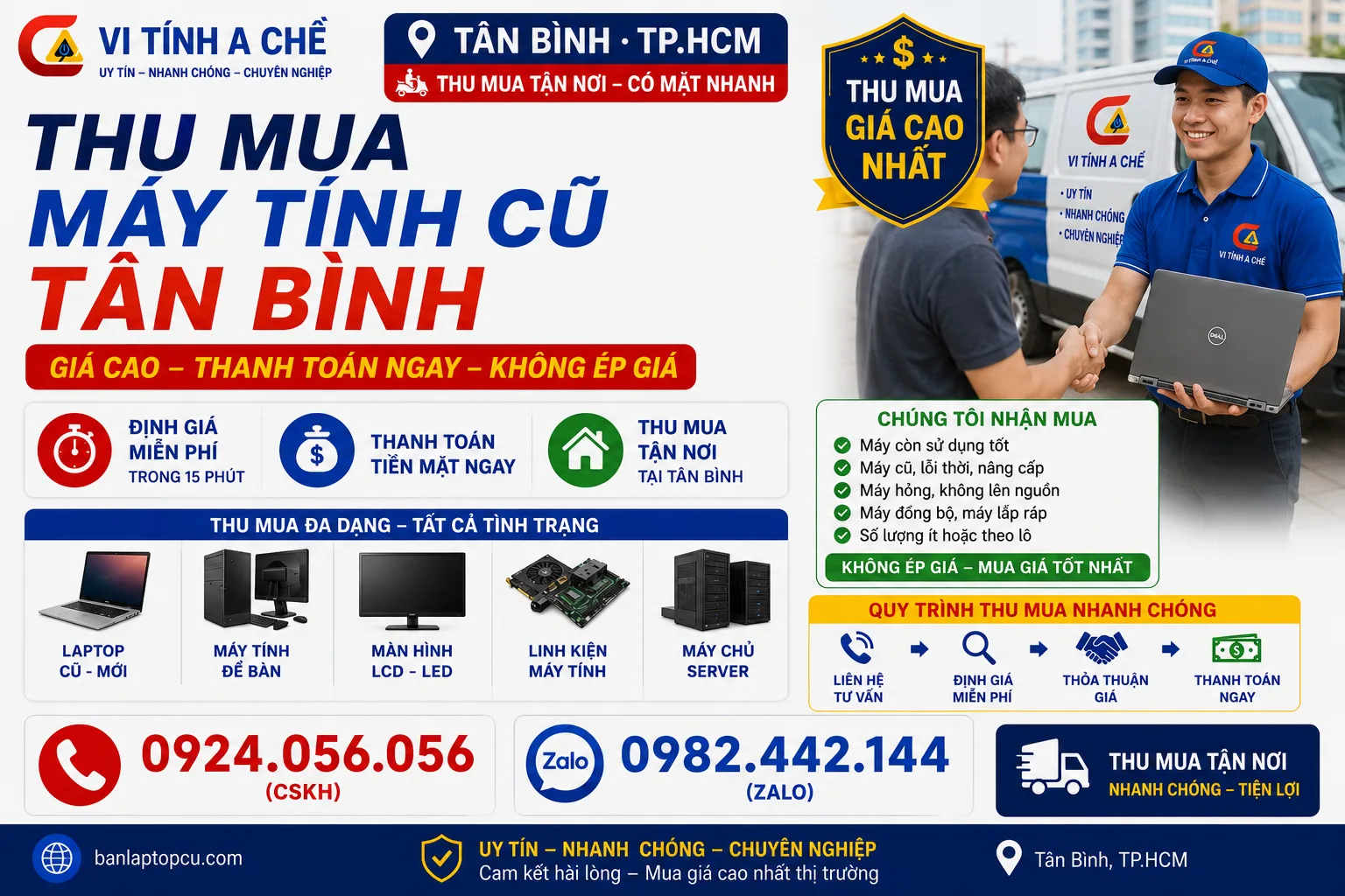 Thu Mua Máy Tính Cũ Tân Bình Tại Vi Tính A Chề – 1284/1 Trường Sa, P. Tân Sơn Hòa