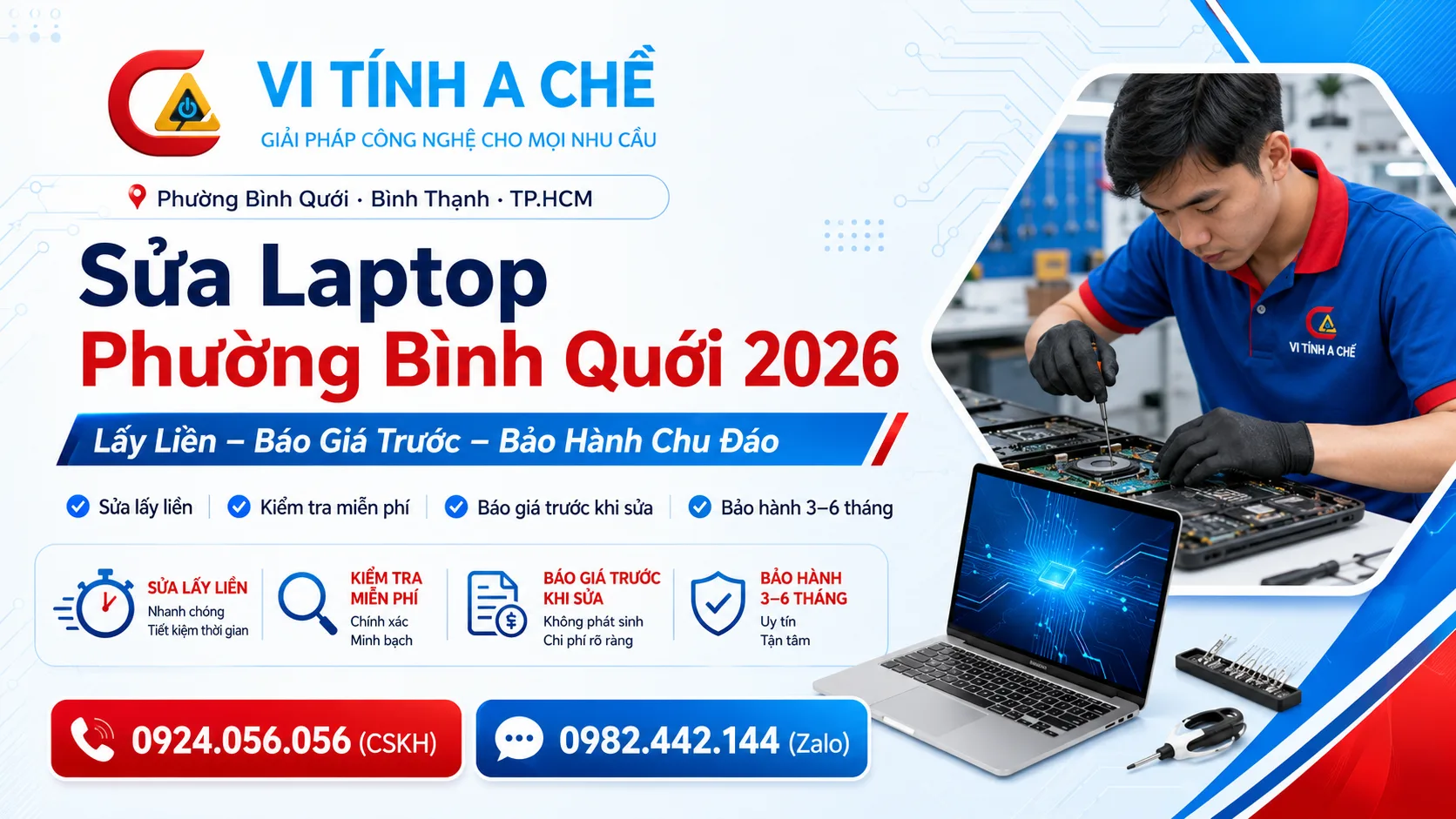 Sửa Laptop Phường Bình Quới - Lấy Liền – Báo Giá Trước – Bảo Hành Chu Đáo 5 Sửa Laptop Phường Bình Quới - Vi Tính A Chề
