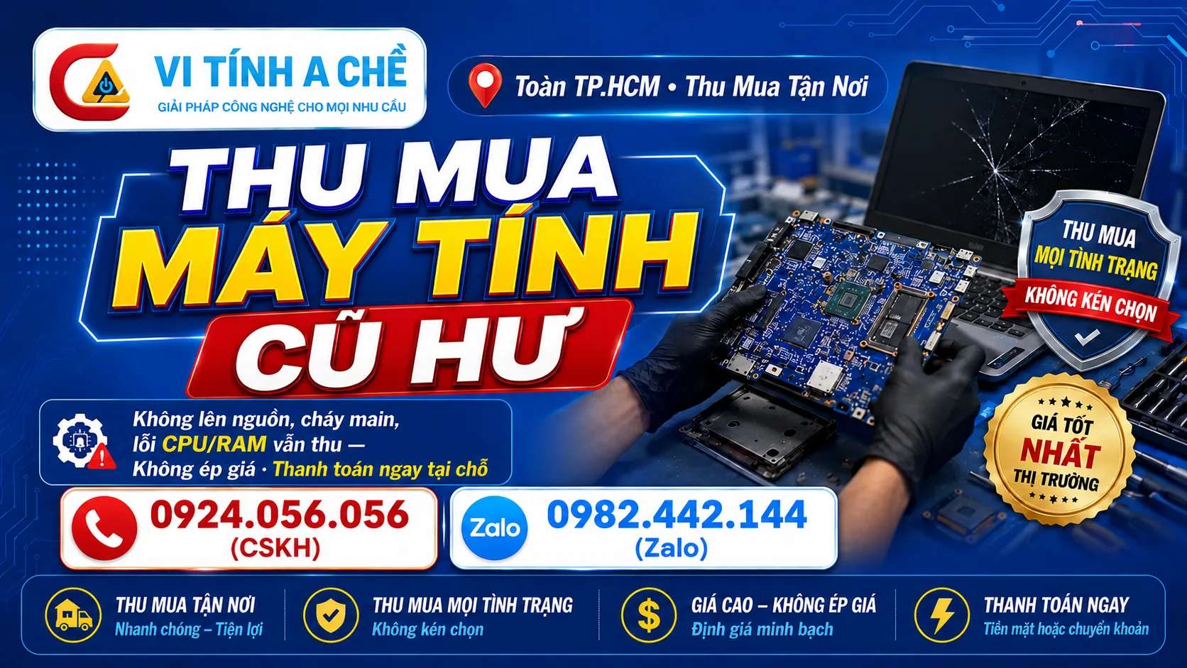 Thu Mua Máy Tính Cũ Hư Hỏng Tphcm 2026 — Định Giá Theo Linh Kiện, Trả Tiền Ngay 1 Thu Mua Máy Tính Cũ Hư Hỏng